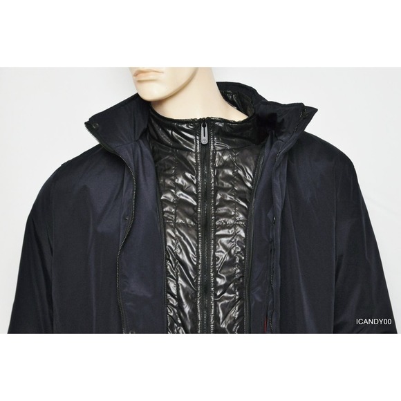 TUMI T-Tech Men's Bib Mictotech Bonded Hipster Jacket Coat Top Navy XL Nwt $250 - Picture 6 of 11